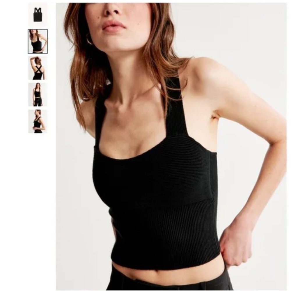 Abercrombie & Fitch Ottoman Ribbed Sweater Cross-Back Tank size S